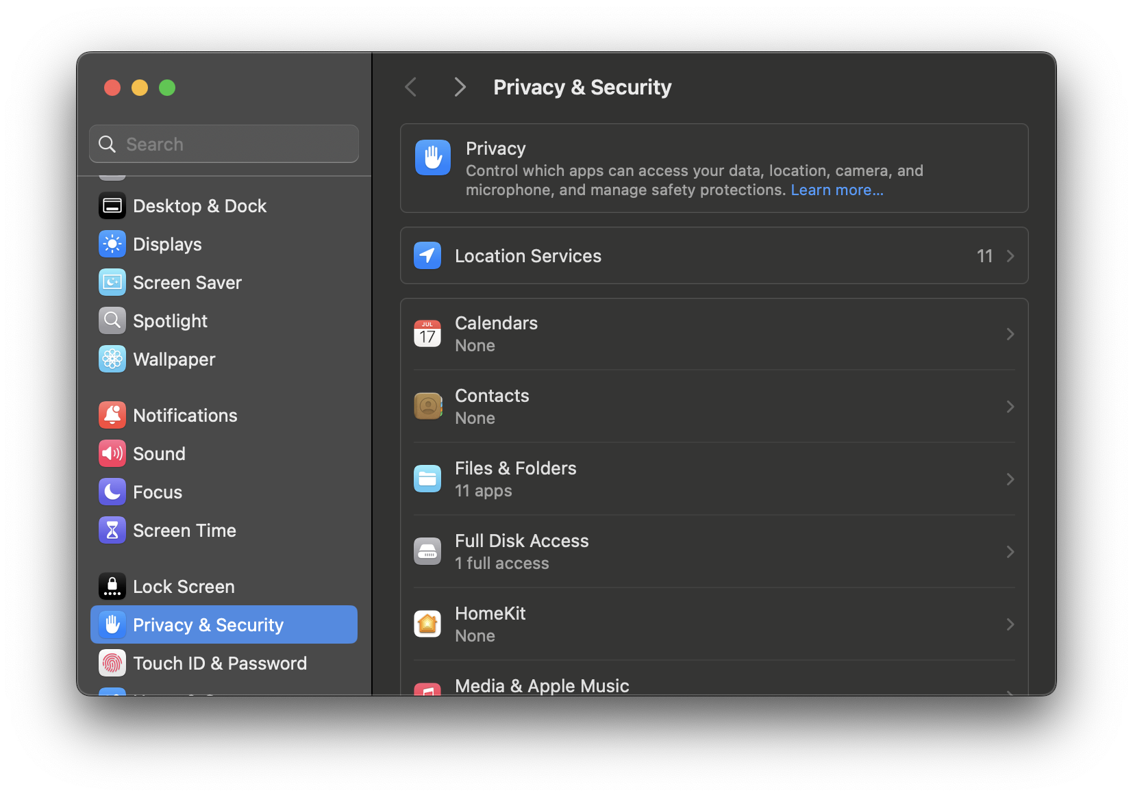 Security Settings